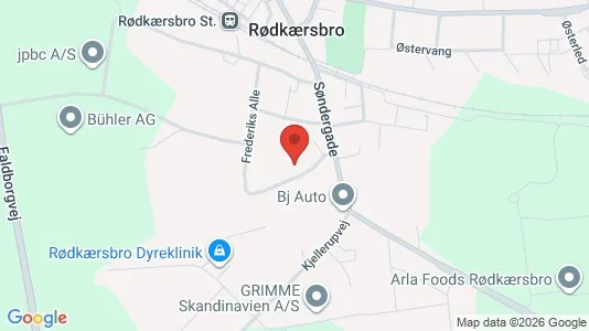 Værkstedslokaler til leje i Rødkærsbro - kort over placeringen