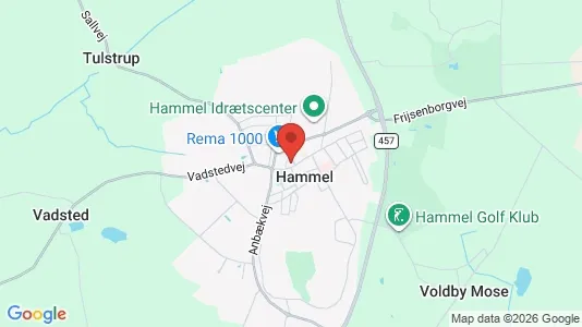 Butikslokaler til leje i Hammel - kort over placeringen
