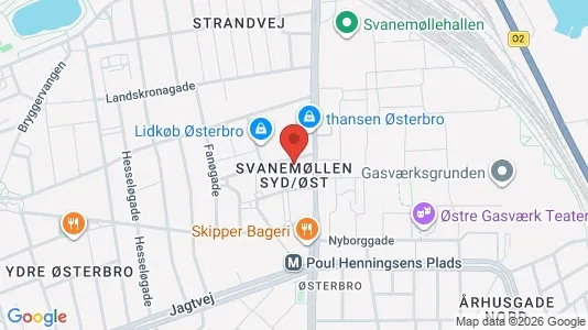 Kontorlokaler til leje i Østerbro - kort over placeringen