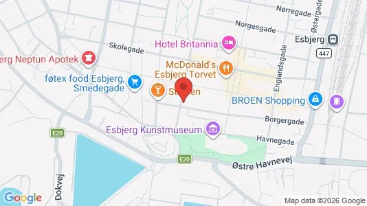 Kontorlokaler til leje i Esbjerg Centrum - kort over placeringen