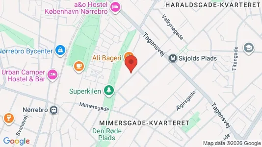 Erhvervslokaler til leje i Nørrebro - kort over placeringen