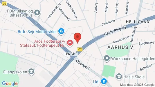 Kontorlokaler til leje i Århus V - kort over placeringen