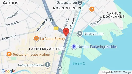 Kontorlokaler til leje i Århus C - kort over placeringen