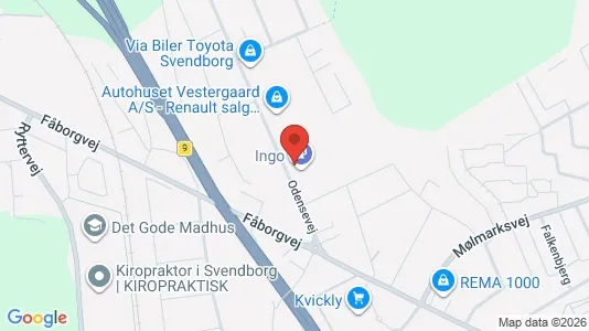 Kontorlokaler til leje i Svendborg - kort over placeringen