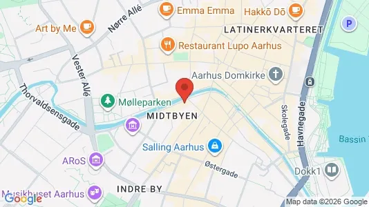 Kontorlokaler til leje i Århus C - kort over placeringen