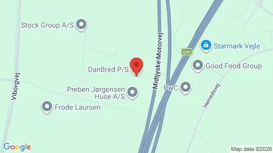 Kontorlokaler til leje i Vejle Centrum - kort over placeringen