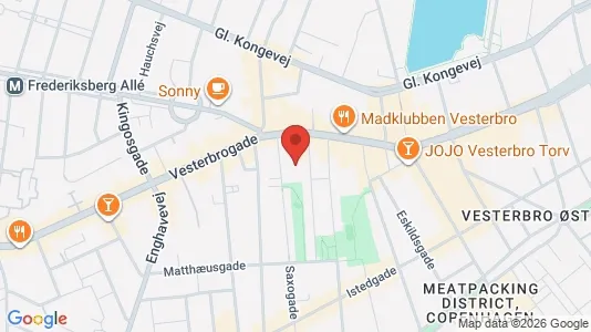 Kontorlokaler til leje i Vesterbro - kort over placeringen