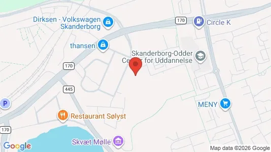 Kontorlokaler til leje i Skanderborg - kort over placeringen