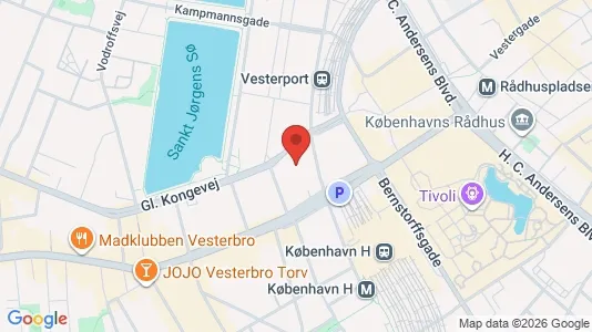 Kontorlokaler til leje i Vesterbro - kort over placeringen