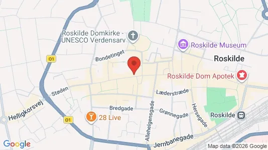 Erhvervslokaler til leje i Roskilde - kort over placeringen