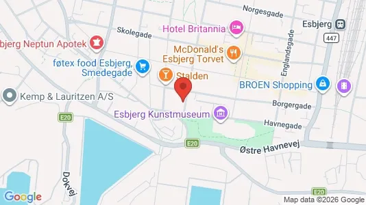 Kontorlokaler til leje i Esbjerg Centrum - kort over placeringen