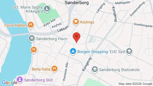 Erhvervslokaler til leje i Sønderborg - kort over placeringen