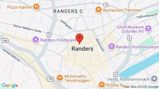 Kontorlokaler til leje i Randers C - kort over placeringen