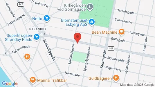 Erhvervslokaler til leje i Esbjerg Centrum - kort over placeringen