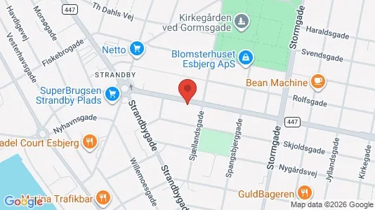 Erhvervslokaler til leje i Esbjerg Centrum - kort over placeringen