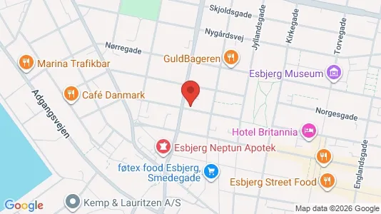 Erhvervslokaler til leje i Esbjerg Centrum - kort over placeringen