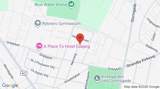 Erhvervslokaler til leje i Esbjerg Centrum - kort over placeringen