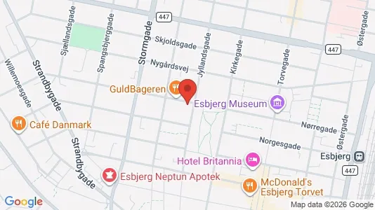Erhvervslokaler til leje i Esbjerg Centrum - kort over placeringen