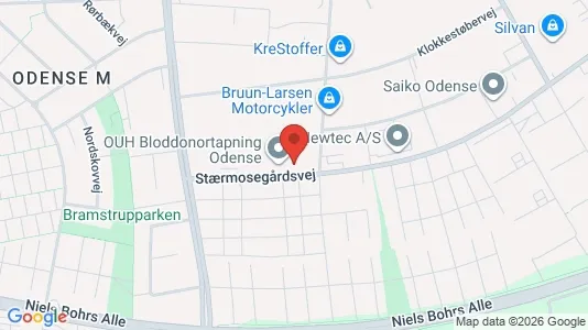 Kontorlokaler til leje i Odense M - kort over placeringen