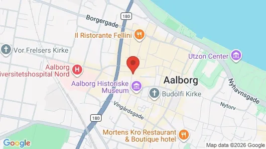 Erhvervslokaler til leje i Aalborg Centrum - kort over placeringen
