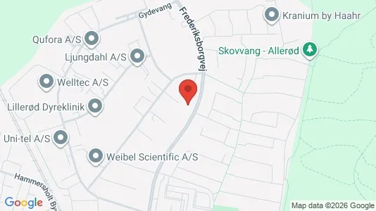 Kontorlokaler til leje i Allerød - kort over placeringen