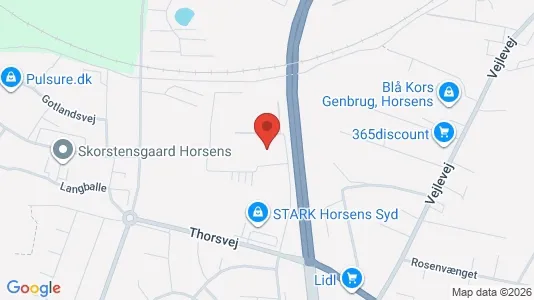 Kontorlokaler til leje i Horsens - kort over placeringen