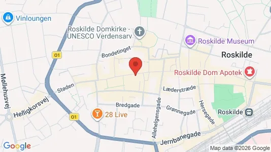 Erhvervslokaler til leje i Roskilde - kort over placeringen