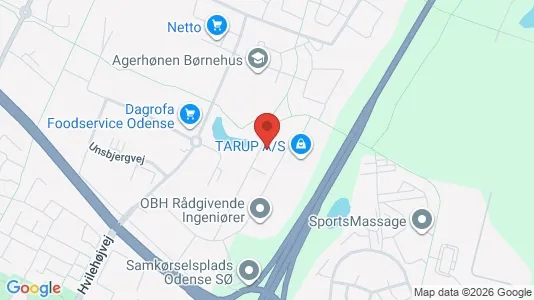Lagerlokaler til leje i Odense SØ - kort over placeringen
