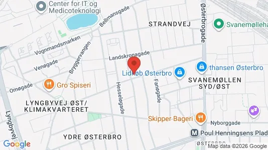 Kontorlokaler til leje i Østerbro - kort over placeringen