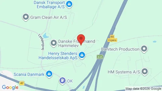 Lagerlokaler til leje i Vojens - kort over placeringen