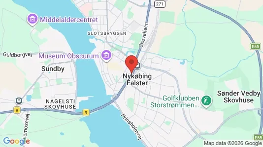 Kontorlokaler til leje i Nykøbing Falster - kort over placeringen
