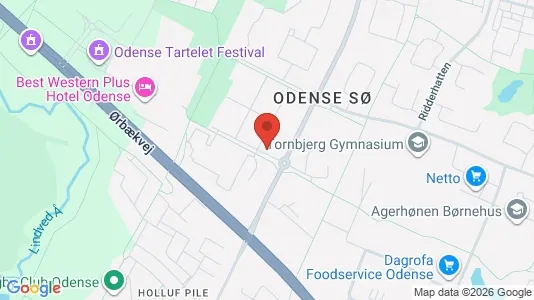 Kontorlokaler til leje i Odense SØ - kort over placeringen