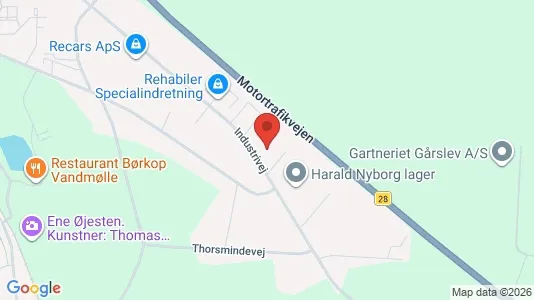 Erhvervslokaler til leje i Børkop - kort over placeringen