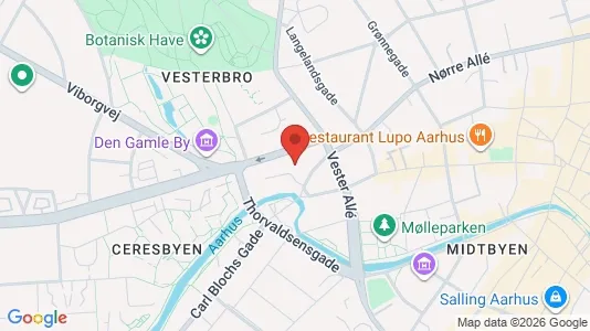 Erhvervslokaler til leje i Århus C - kort over placeringen
