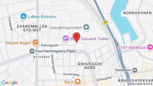 Erhvervslokaler til leje i Østerbro - kort over placeringen