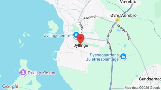 Restaurantlokaler til leje i Jyllinge - kort over placeringen