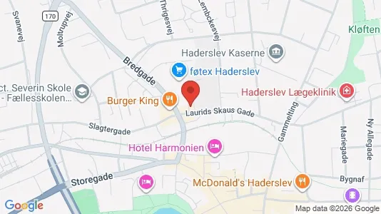 Kontorlokaler til leje i Haderslev - kort over placeringen