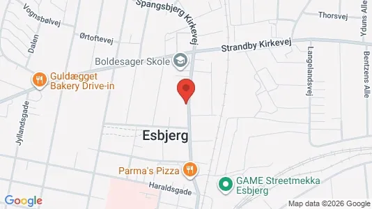 Erhvervslokaler til leje i Esbjerg Centrum - kort over placeringen