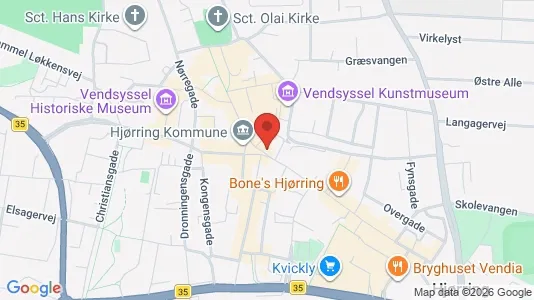 Erhvervslokaler til leje i Hjørring - kort over placeringen