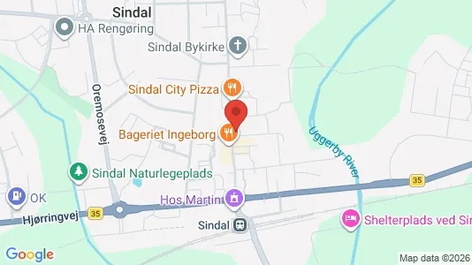 Erhvervslokaler til leje i Sindal - kort over placeringen