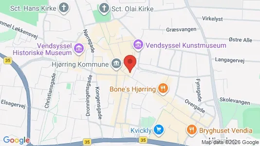 Erhvervslokaler til leje i Hjørring - kort over placeringen