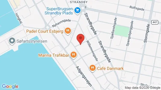 Erhvervslokaler til leje i Esbjerg Centrum - kort over placeringen