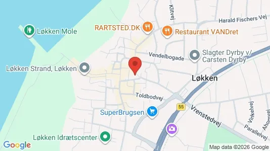 Erhvervslokaler til leje i Løkken - kort over placeringen