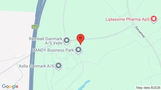 Erhvervslokaler til leje i Vejle Centrum - kort over placeringen