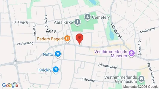 Kontorlokaler til leje i Aars - kort over placeringen