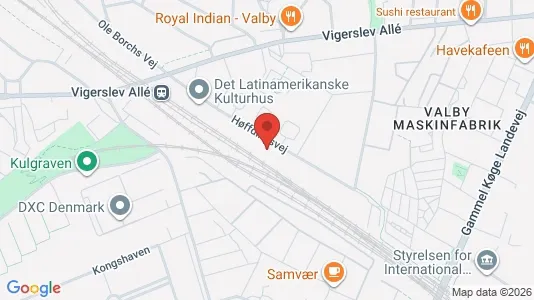 Erhvervslokaler til leje i Valby - kort over placeringen