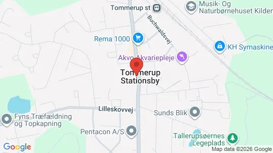 Erhvervslokaler til leje i Tommerup - kort over placeringen