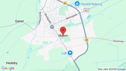 Erhvervslokaler til leje i Skjern - kort over placeringen
