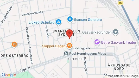 Erhvervslokaler til leje i Østerbro - kort over placeringen
