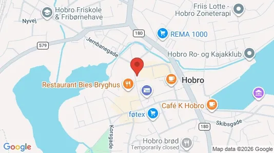 Erhvervslokaler til leje i Hobro - kort over placeringen